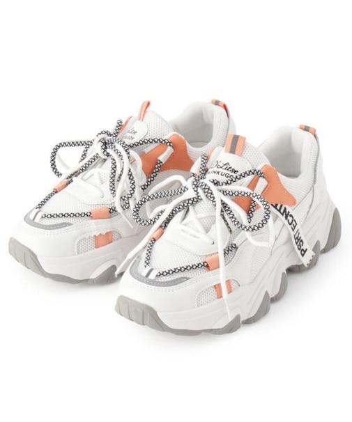 ダブルシューレース配色ダッドスニーカー