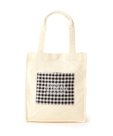 SOBIA　ギンガムチェックスクエアロゴトート