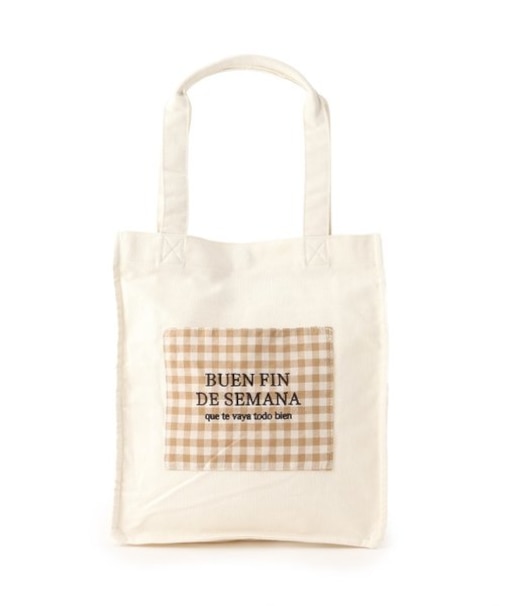 SOBIA　ギンガムチェックスクエアロゴトート