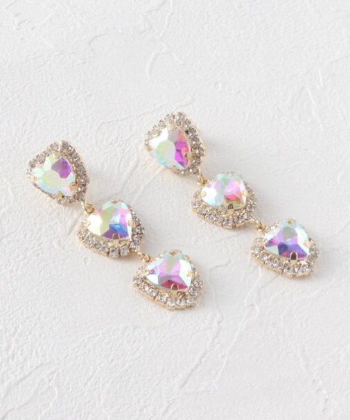 ハート3連ピアス