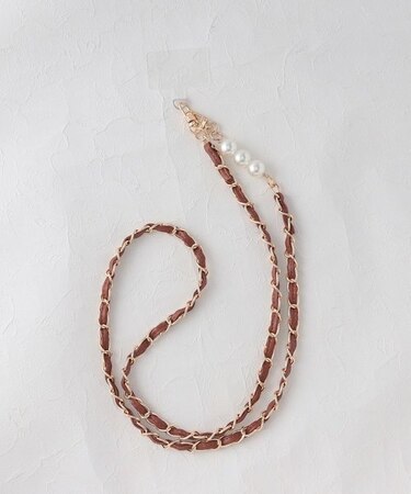 パール調レザーチェーンスマホショルダー