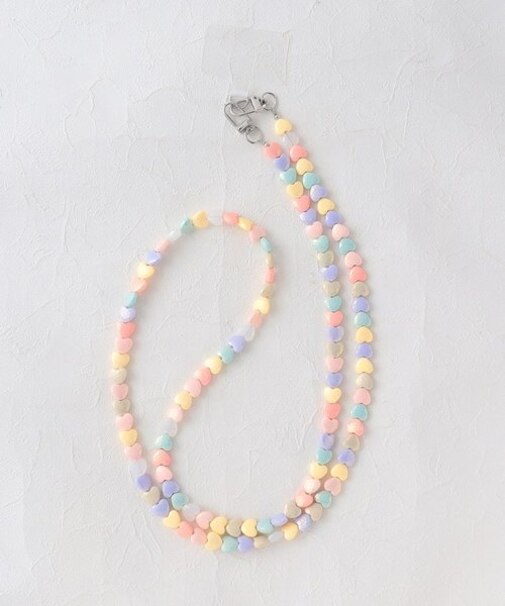 ハートビーズスマホショルダー