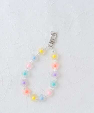 クリアフラワービーズ スマホストラップ スマホブレス