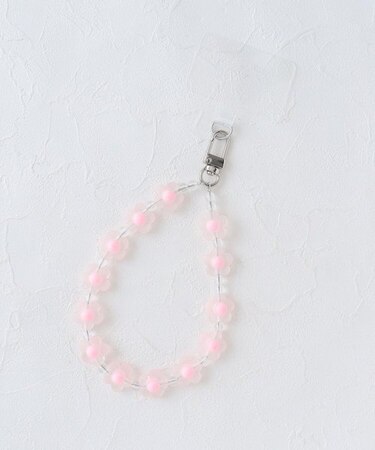 クリアフラワービーズ スマホストラップ スマホブレス