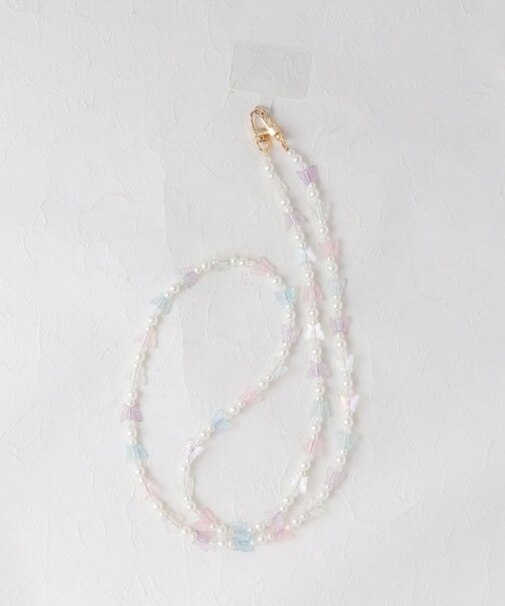 バタフライビーズ スマホストラップ スマホショルダー