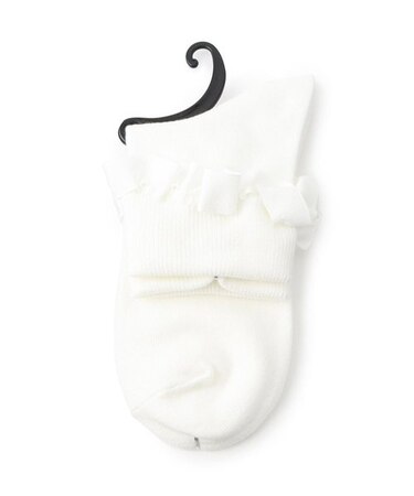 折り返しフリルクルーソックス　靴下