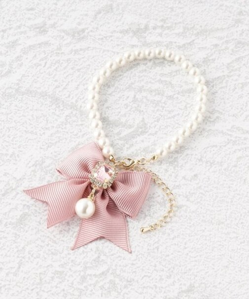ガーリー系 リボン ビジュー パール調 ブレスレット