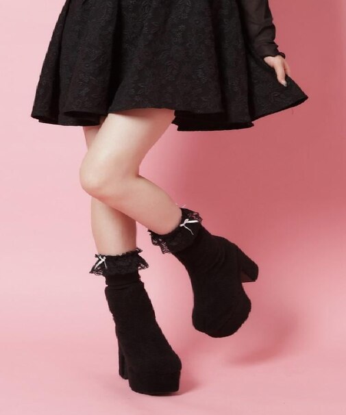 【新色追加】スクエアヒールストレッチブーツ