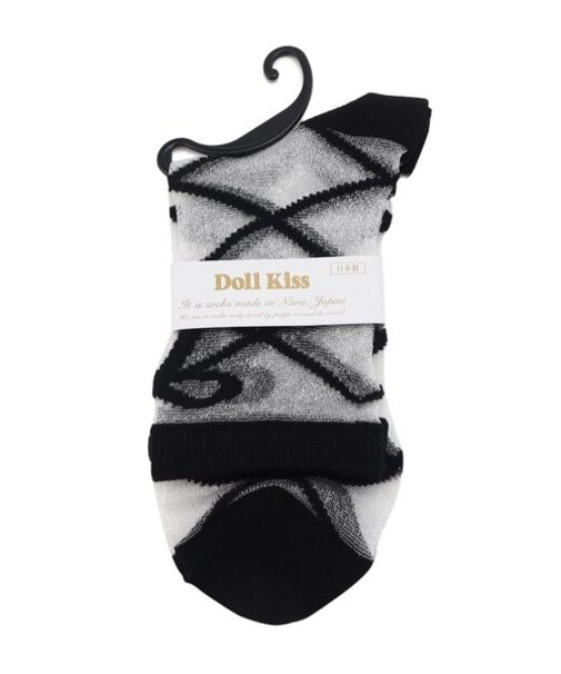 シースルー編み上げリボン　靴下