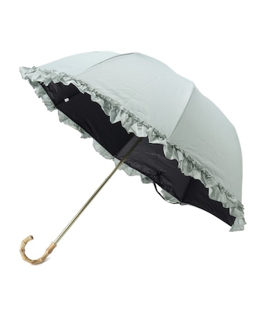 pink trick/ピンクトリック 遮光率100%!2段折傘フリル折りたたみ日傘(晴雨兼用)