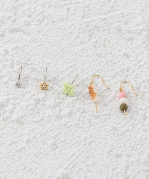 和菓子モチーフ　ミニチュア　セットピアス