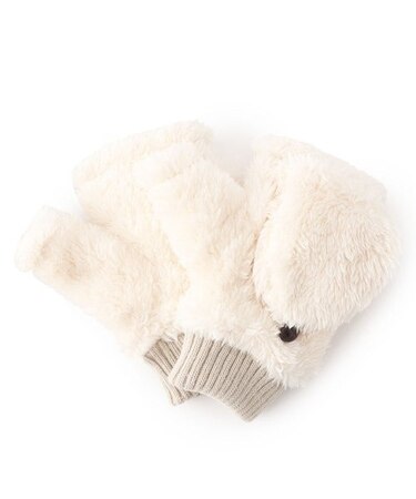 ギフトにおすすめ！ボアフード付ミトン 手袋