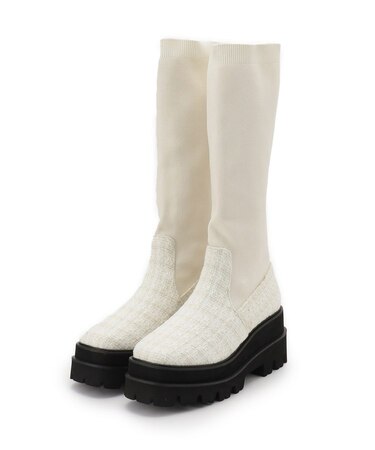 ニットロングブーツ