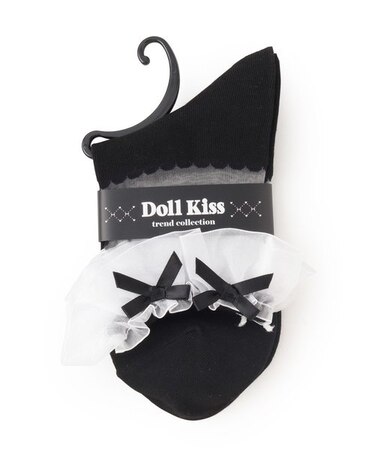 シースルーフリル×2連ソックス