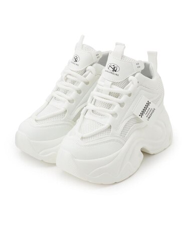 厚底ワンポイントインヒールデザインスニーカー