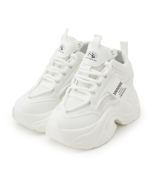 厚底ワンポイントインヒールデザインスニーカー