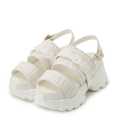 ツイード風フラワーベルトスポサン