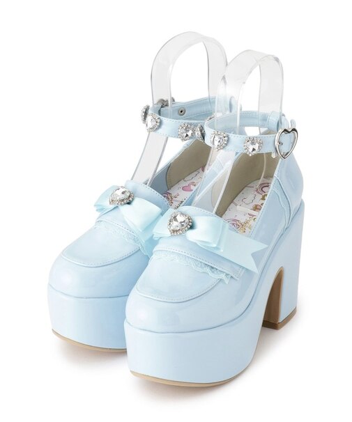 厚底リボン付き3WAYキラキラパンプス