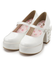 厚底ヒールレースアップパンプス