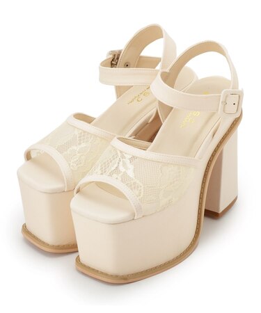 厚底レースサンダル