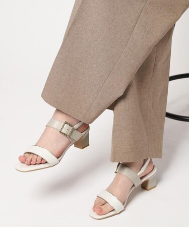 配色バックルベルトサンダル