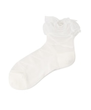 シースルーオーガンジーフリルレースアップ柄靴下