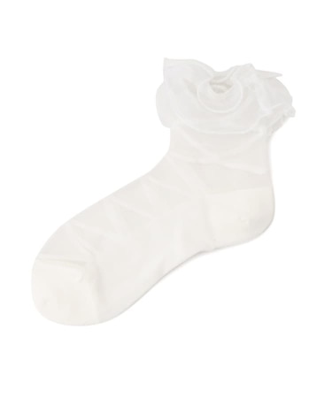 シースルーオーガンジーフリルレースアップ柄靴下