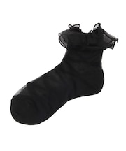 シースルーオーガンジーフリルレースアップ柄靴下