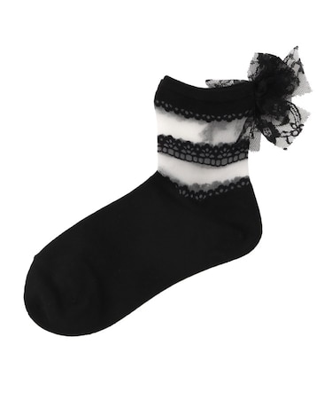 シースルーレースリボンソックス