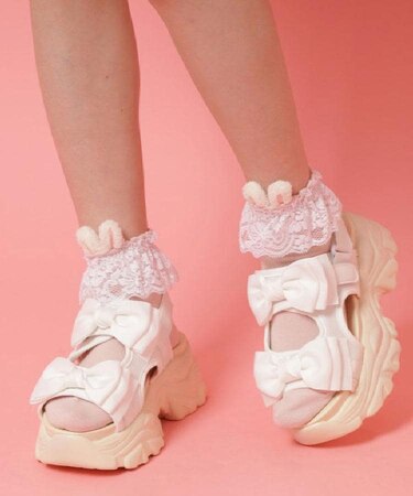 厚底ダブルリボンサンダル