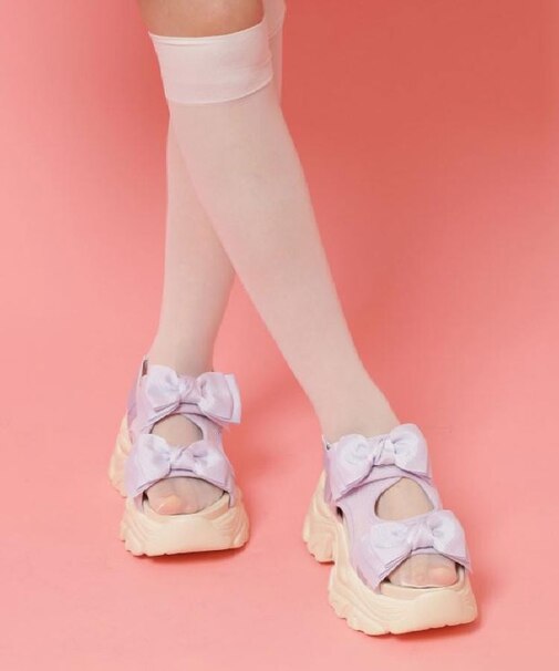 厚底ダブルリボンサンダル