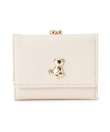 くまちゃんがま口三つ折り財布