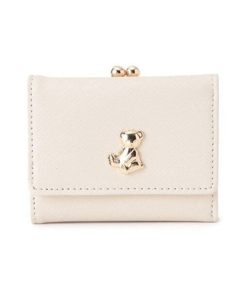 くまちゃんがま口三つ折り財布