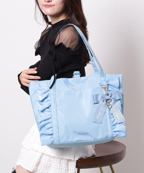 フリルリボントートバッグ