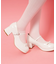 リボン付きストラップパンプス