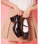 リボン付きストラップパンプス