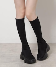 【楽ちん×美脚】スニーカーソールストレッチロングブーツ