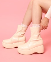 厚底プレーンブーツ