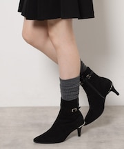 ジュエルヒールショートブーツ