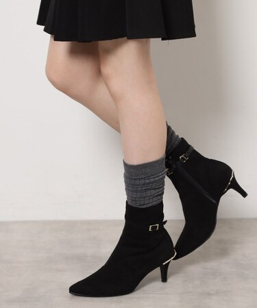 ジュエルヒールショートブーツ