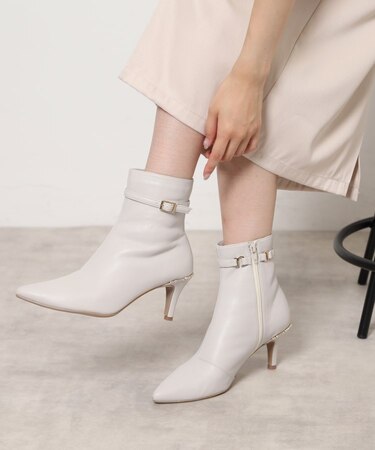 ジュエルヒールショートブーツ