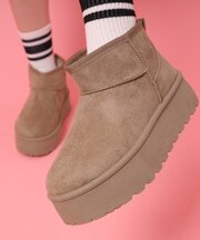 厚底プレーンフェイクムートン