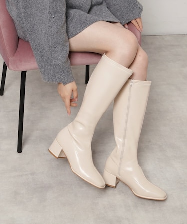 スクエアロングブーツ レイン対応