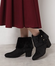 2WAYフェイクファー付きショートブーツ