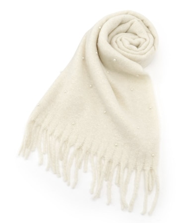 フェイクパール付ストール