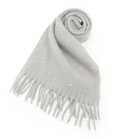 フェイクパール付ストール