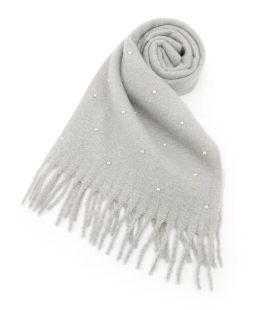 フェイクパール付ストール