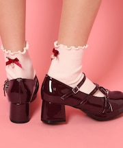 バレエコアリボン付きパンプス