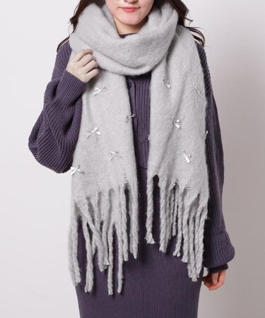 リボンモチーフストール