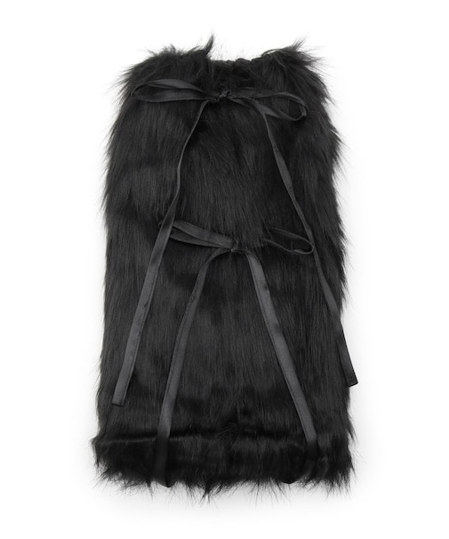 フェイクファー×レースアップレッグカバー